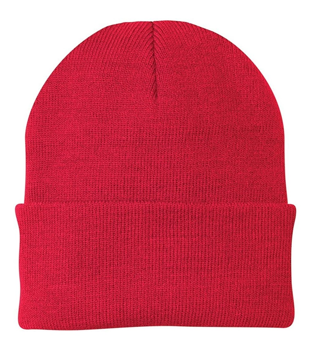 Skullies & Beanies Knit Beanie Caps in 24 - Athletic Red - CT11APLH6X9
