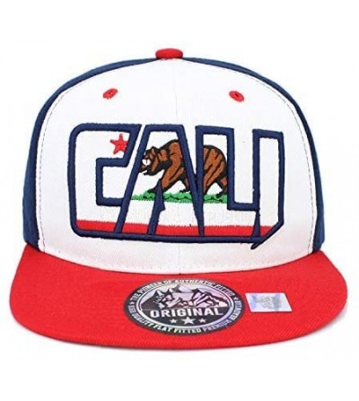 Baseball Caps Embroidered CALI Bear in CALI with California MAP Snapback Cap - Navy/White/Red - CN18M3TMTGD