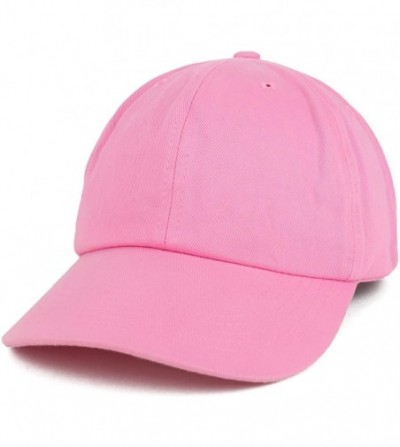 Baseball Caps Oversize XXL Plain Unstructured Soft Crown Cotton Dad Hat - Pink - CL18SD0HKE9