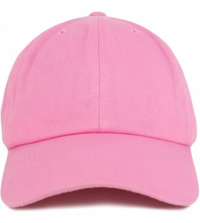 Baseball Caps Oversize XXL Plain Unstructured Soft Crown Cotton Dad Hat - Pink - CL18SD0HKE9