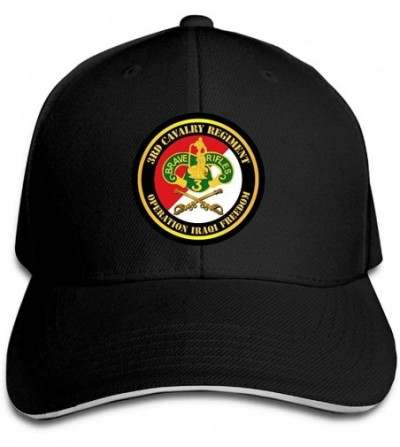 Baseball Caps 3rd Armored Cavalry Regiment DUI - Red White Sandwich Hat Baseball Cap Dad Hat - Black - C018KW0WY28