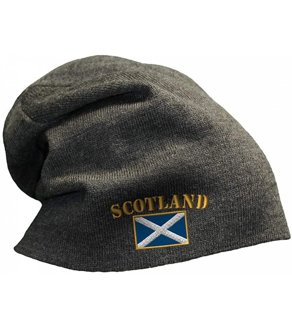 Skullies & Beanies Slouchy Beanie for Men & Women Scotland Flag Embroidery Skull Cap Hats 1 Size - Dark Grey - CA18ZDO6GDL