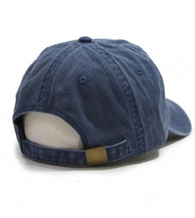 Baseball Caps Vintage Washed Dyed Cotton Twill Low Profile Adjustable Baseball Cap - Tp Navy - CF12MY13TAX