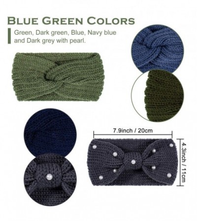 Cold Weather Headbands Headbands Warmers Elastic Scrunchies - Blue Green - CE18AOX32KX