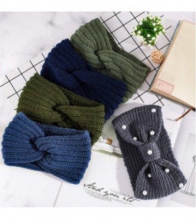 Cold Weather Headbands Headbands Warmers Elastic Scrunchies - Blue Green - CE18AOX32KX