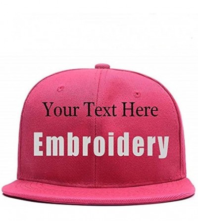Baseball Caps Custom Embroidered Hat-Personalized Hat-Trucker Cap-Adjustable Dad Cap Add Text(Black) - Rose Red - CW18H24DHCX
