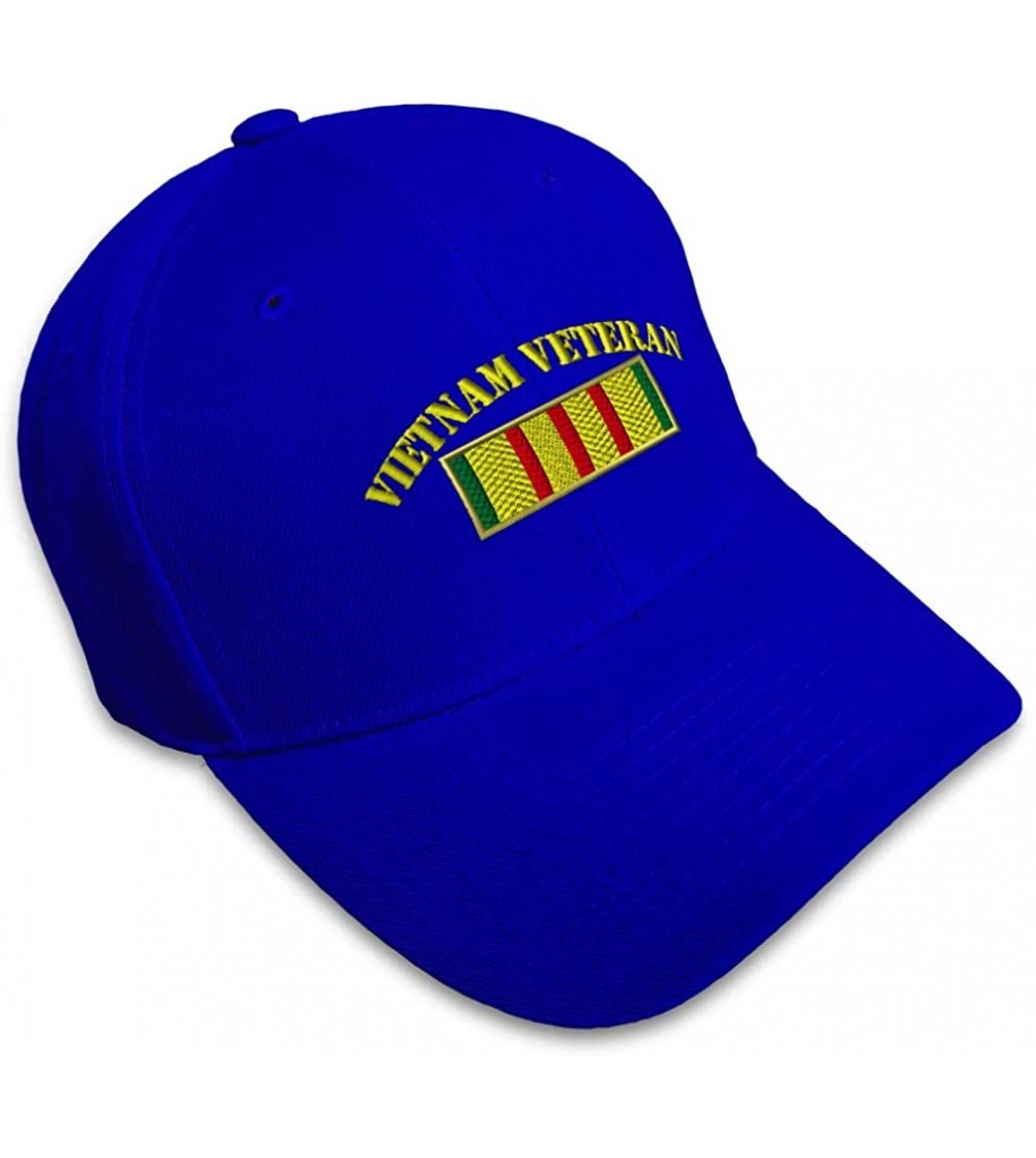 Baseball Caps Custom Baseball Cap Vietnam Veteran Flag Embroidery Dad Hats for Men & Women 1 Size - Royal Blue - CZ185C8DDNT