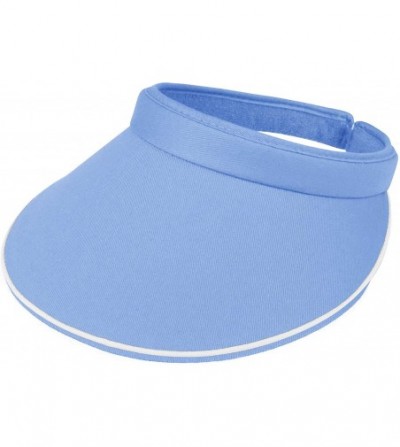 Visors Women's Cotton Twill Clip-On Visor-4115 - Light Blue - CQ12HRQCCAB