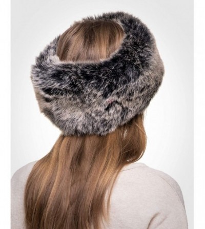 Cold Weather Headbands Winter Faux Fur Headband for Women - Like Real Fur - Fancy Ear Warmer - Siberian Grey - CH186KEUE56