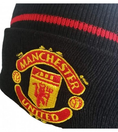 Baseball Caps Soccer Team Embroidered Hat Men/Women Fashionable Knitted Beanie Hat - Manchester united Black - CA192DCZ07Q