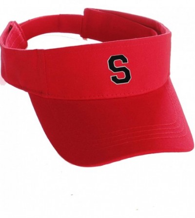 Baseball Caps Custom Sport Sun Visor Hat A to Z Initial Team Letters- Red Visor White Black - Letter S - CW18GS7T8U8