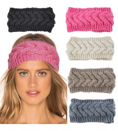 Cold Weather Headbands Headband Fashion Running Athletic Knotted - 5Pcs Winter Braided Headband for Women - C118ZTN0IKM