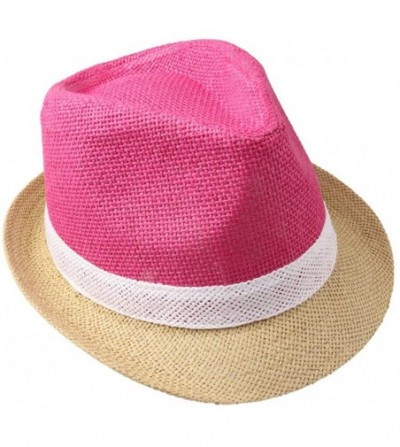 Fedoras Women's Lover Candy Colors Fedoras Cowboy Hat - Rose - CL1237ZDWP1