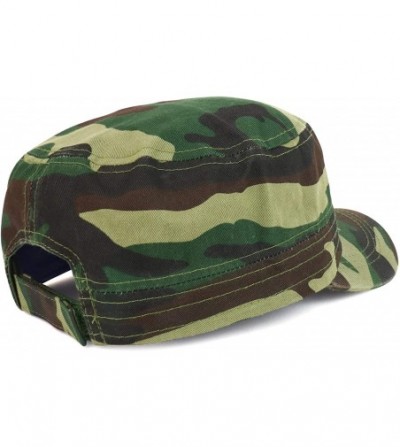 Baseball Caps Plain Castro Flat Top Style Army Cap with Pocket - Camo - CF18OI84RQW