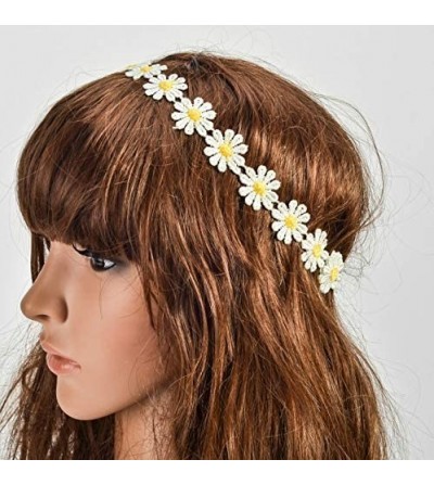 Headbands Driving Miss Daisy Sun Flower Floral Festival Party Fabric Stretch Hair Headband Head Band Crown - CE12HLC6SNT