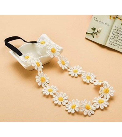 Headbands Driving Miss Daisy Sun Flower Floral Festival Party Fabric Stretch Hair Headband Head Band Crown - CE12HLC6SNT