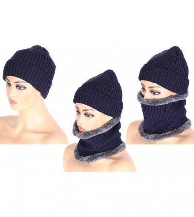 Skullies & Beanies 4 Pieces Ski Warm Set Includes Winter Hat Scarf Warmer Gloves Winter Outdoor Earmuffs for Adults Kids (Set...