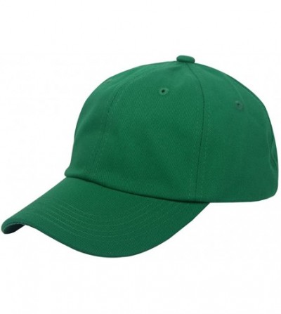 Baseball Caps Cotton Plain Baseball Cap Adjustable .Polo Style Low Profile(Unconstructed hat) - Green - CY182I3XW5H