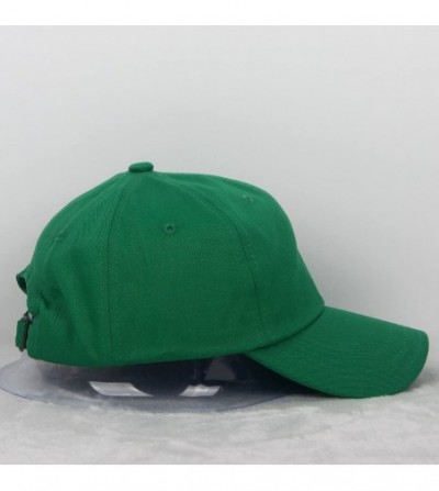 Baseball Caps Cotton Plain Baseball Cap Adjustable .Polo Style Low Profile(Unconstructed hat) - Green - CY182I3XW5H