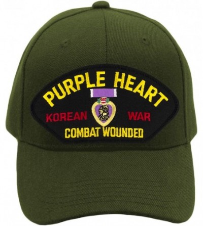 Baseball Caps Purple Heart - Korean War Veteran Hat/Ballcap Adjustable-Back One Size Fits Most - Olive Green - CV18Q47ZKQ8