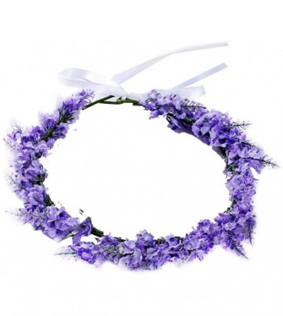 Headbands Women Bohemian White Daisy Flower Elastic Headband Headpieces - Lavender B - C118LD79U2R