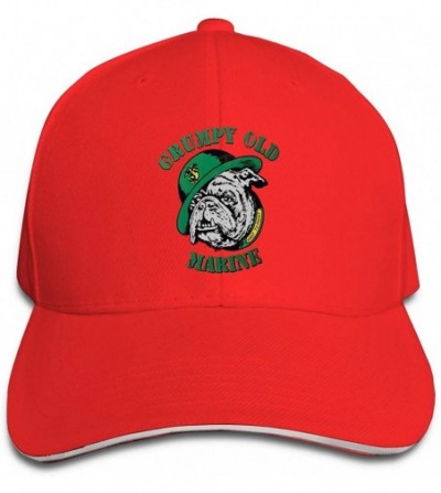 Baseball Caps Grumpy Old Marine Sign Unisex Hats Trucker Hats Dad Baseball Hats Driver Cap - Red - C118L4Z2OR9