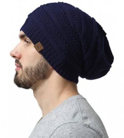 Skullies & Beanies Slouchy Cable Knit Beanie for Men & Women - Winter Toboggan Hats for Cold Weather - Oversized Slouch Beani...