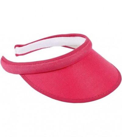 Sun Hats Women Hats Summer Sun UV Protection Visor Wide Brim Clip on Beach Pool Golf Cap for Girls - Hot Pink - CL18SDZ3MW4