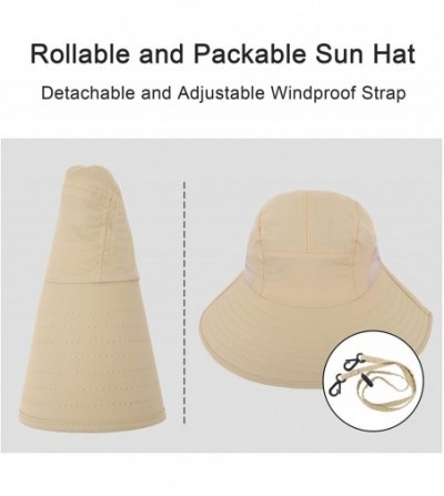 Sun Hats Men/Womens Foldable Flap Cover UPF 50+ UV Protective Wide Brim Bucket Sun Hat - Unisex_dark Khaki - CO192ER2D6R