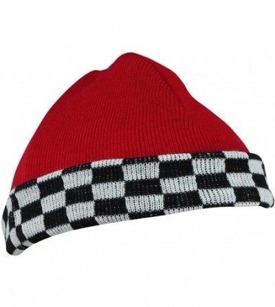 Skullies & Beanies Beanie Cap 8" Hat (Comes in and Designs) (Reversible Red) - CP11G6REUK9