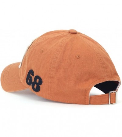 Baseball Caps Washed Cotton Patch Baseball Cap Standard Embroidery Casual Trucker Hat - Orange - C518C3U87OQ