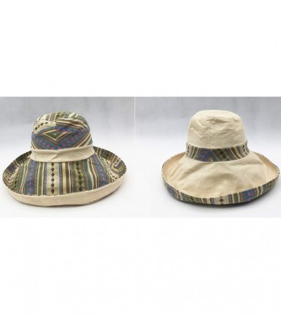 Skullies & Beanies Cotton Linen Revisible Summer Bucket Hats UPF 50+ Packable Sun Travel Hat - B - CV189E89QAD
