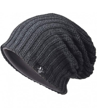 Skullies & Beanies Men Slouch Beanie Knit Long Oversized Skull Cap for Winter Summer N010 - B019-grey - CM18I25C9MH