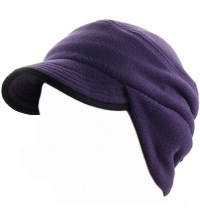 Skullies & Beanies Mens Winter Fleece Earflap Cap with Visor - Light Purple - CG186UEI2SS