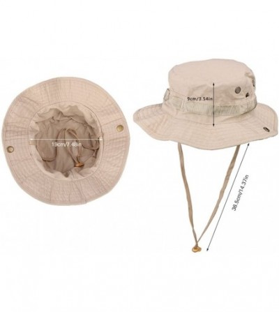 Sun Hats Outdoor Fishing Hat Sun UV Protection Men Foldable Camping Bucket Boonie Cap One Size-22-22.8''/56-58cm - Kahaki - C...