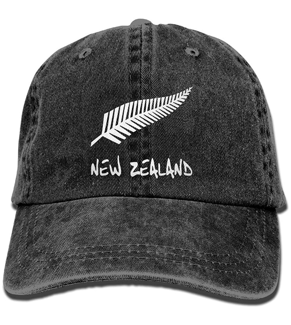 Cowboy Hats Cap New Zealand Unisex Cotton Denim Hat Washed Retro Gym Hat - Black - CO189QSA57K