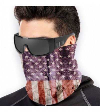 Balaclavas American Flag Face Mask Bandanas Neck Gaiter Warmer Windproof Mask Dust Protect Face Mask Bandana - Black-11 - CK1...