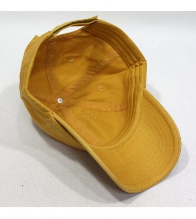 Baseball Caps Vintage Washed Cotton Adjustable Dad Hat Baseball Cap - Mustard - CV192W6XC6S