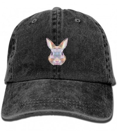 Baseball Caps Geometric Rabbit Bunny Adult Sport Adjustable Baseball Cap Cowboy Hat - Black - CY18690HQSD