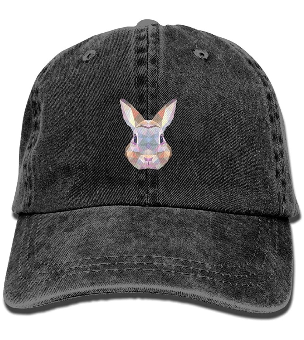 Baseball Caps Geometric Rabbit Bunny Adult Sport Adjustable Baseball Cap Cowboy Hat - Black - CY18690HQSD