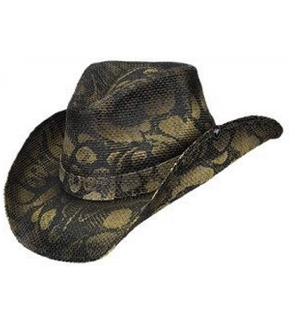 Cowboy Hats Brown One Size "Rattler" Mottled Western Cowboy Hat with a Touch of Swamp - CT11DGQDC2F
