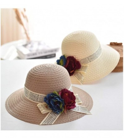 Sun Hats Cute Girls Sunhat Straw Hat Tea Party Hat Set with Purse - White - C6193TO6XM2