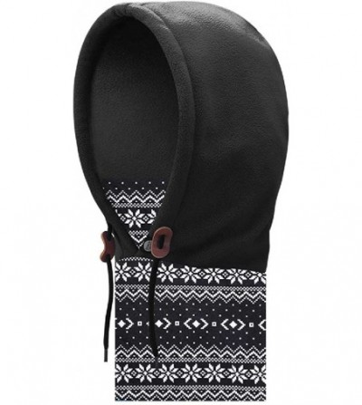 Balaclavas Balaclava Ski Face Mask Winter Hat Fleece Cold Weather Hooded Mask Neck Warmer - Black - CF188GR325K