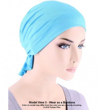 Skullies & Beanies Womens Ruffle Chemo Hat Beanie Scarf- Soft Turban Bandana Head Wrap for Cancer - 20- Tie Dye Black - C312J...
