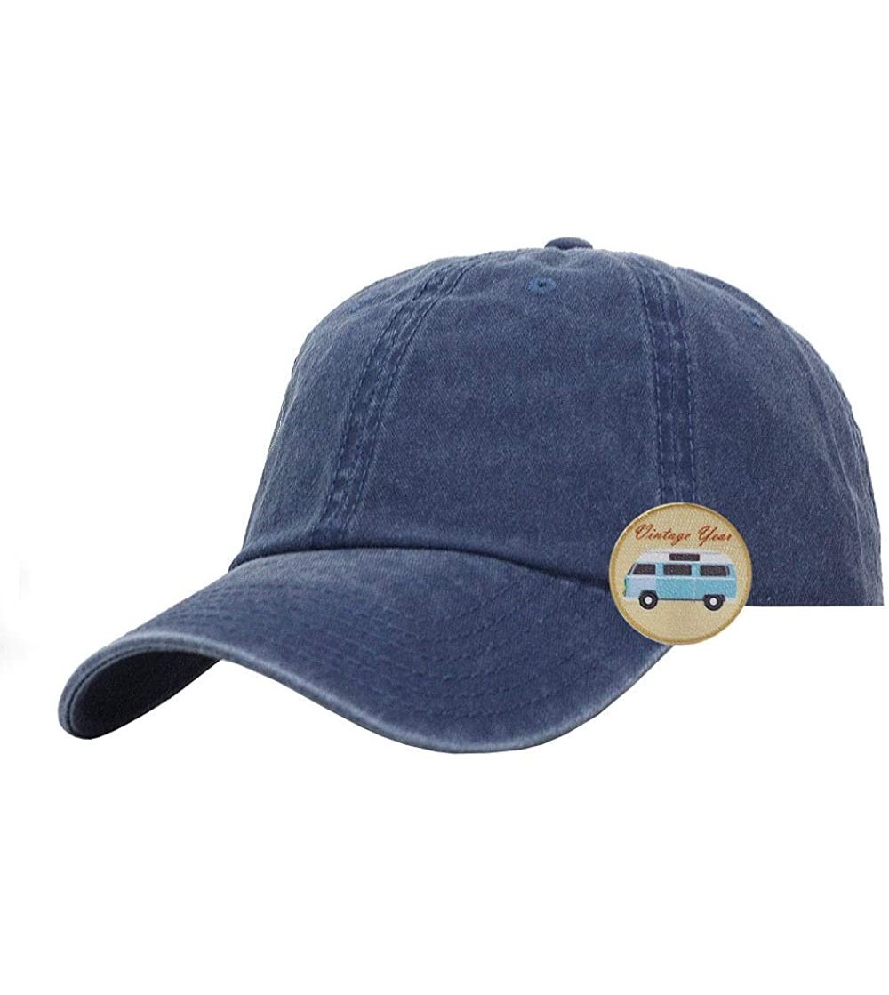 Baseball Caps Vintage Washed Cotton Adjustable Dad Hat Baseball Cap - Navy B - CM12LCCZ0NX