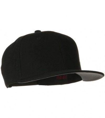 Baseball Caps Wool Blend Flat Visor Pro Style Snapback Cap - Black - Black - CD11918IIIP