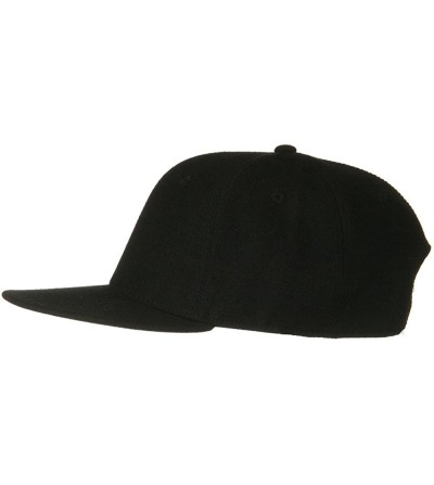Baseball Caps Wool Blend Flat Visor Pro Style Snapback Cap - Black - Black - CD11918IIIP
