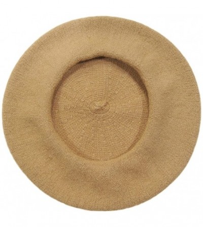 Berets Women Men Wool French Beret Solid Color Warm Beanie Hat Artist Painter Fancy Dress Costumes - Camel - CO12O7R7E0I
