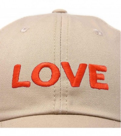 Skullies & Beanies Custom Embroidered Hats Dad Caps Love Stitched Logo Hat - Khaki - C118M7XYAG6