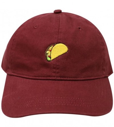 Baseball Caps Taco Emoji Cotton Baseball Cap Dad Hats - Burgundy - CN12M0SR63F